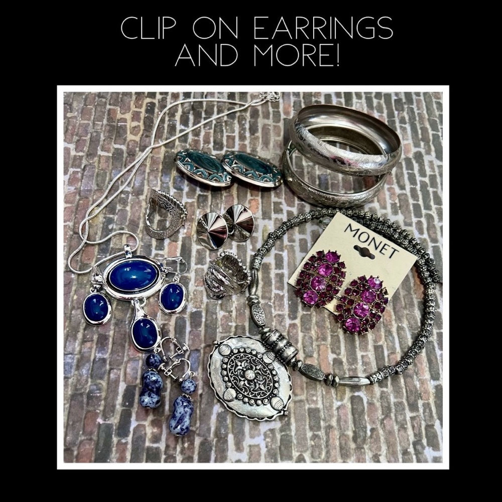 Lot of Clip On Earrings and More!
